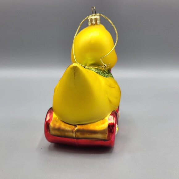 Holiday Duck Pull Toy Glass Ornament Christmas Tree Home Decor - Picture 8 of 15